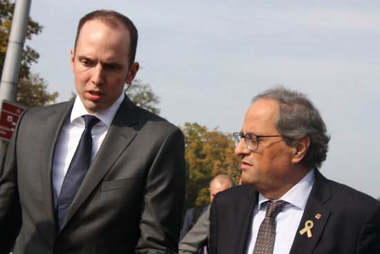Catalan president Quim Torra meets with the president of the Zurich canton Thomas Heininger on October 18 2018 (by Alan Ruiz Terol)